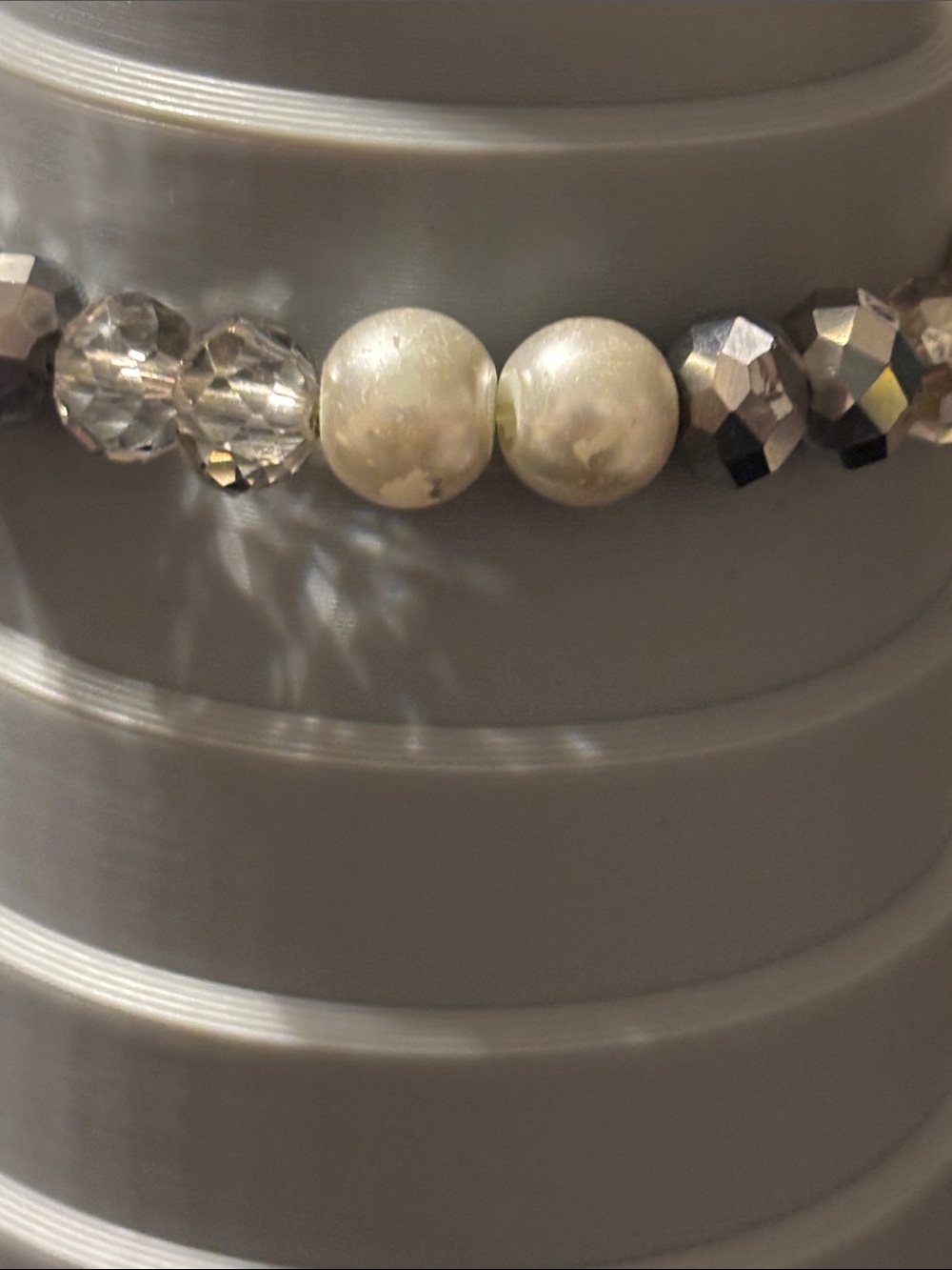 Erimish Black, Clear & White Heart Stack Bracelets Faceted Beads Coquette Photos - Picture 10 of 16